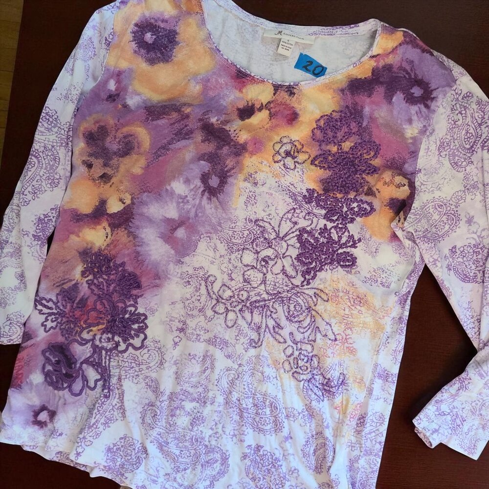 JM COLLECTION EMBELLISHED TOP